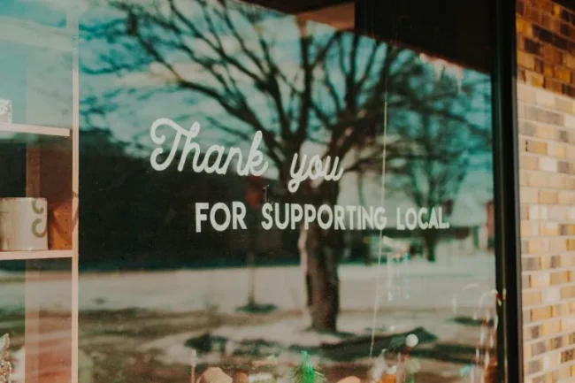 buy local shop window